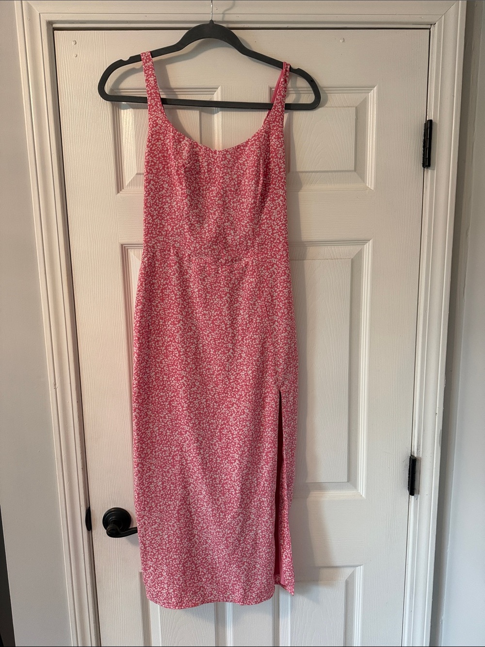 Pink Floral Slip Midi Dress
